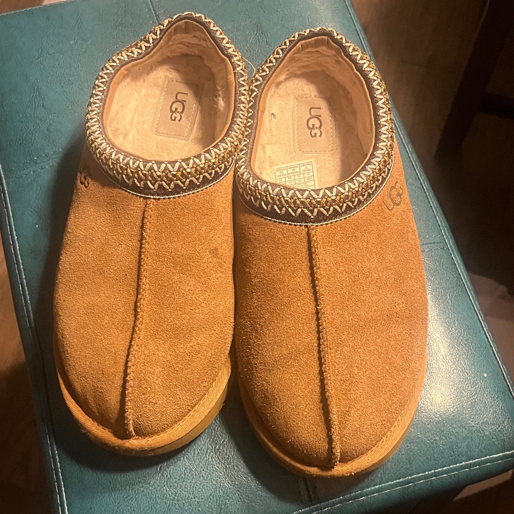UGG Mens Brown Suede Slippers